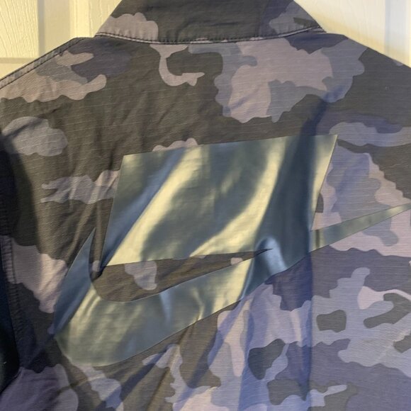 Nike Sportswear Men's Camo Jacket Size S Obsidian NSW 2018 Lightweight Snaps - Picture 6 of 12